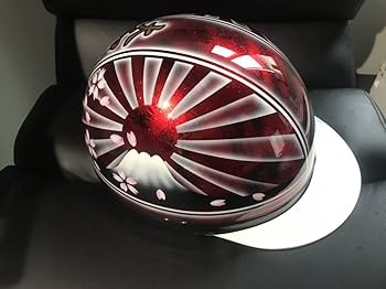 Amazon.co.jp: 桜 ラップ塗装 富士日章 コルク半 ヘルメット 旧